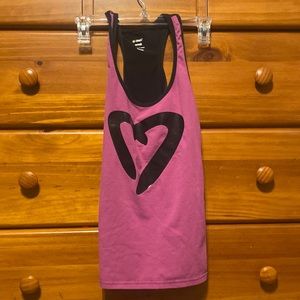 Zumba Vintage Heart Tank Top S Gently Used Clean Non-smoker home RARE